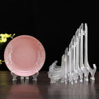 4 Pack 12 Inch Clear Plastic Easels or Stand/Plate Holders to Display Pictures or Other Items at Weddings, Plate, alternate