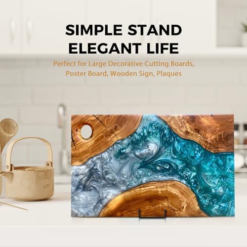4 Pack 12 Inch Large Plate Stands/holder for Display - Metal Picture Frame Holder Stand + Easels for Platter, alternate view