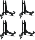 (4 Pack) 12 Inch Plastic Display Stand, Black Easel Display Photo Holder Stand, Displays Picture Frames
