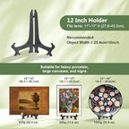 (4 Pack) 12 Inch Plastic Display Stand, Black Easel Display Photo Holder Stand, Displays Picture Frames, alternate view 3
