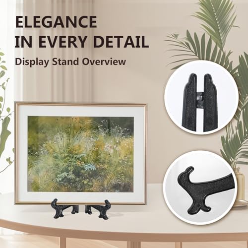 (4 Pack) 12 Inch Plastic Display Stand, Black Easel Display Photo Holder Stand, Displays Picture Frames, alternate view 4