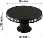 4 Pack | 13" Black Round Pedestal Footed Reusable Plastic Cupcake Stands with Interchangeable Ribbon Trim Edge, alternate