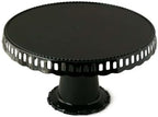 4 Pack | 13" Black Round Pedestal Footed Reusable Plastic Cupcake Stands with Interchangeable Ribbon Trim Edge, alternate