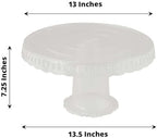 4 Pack | 13" Clear Round Pedestal Footed Reusable Plastic Cupcake Stands with Interchangeable Ribbon Trim Edge, alternate