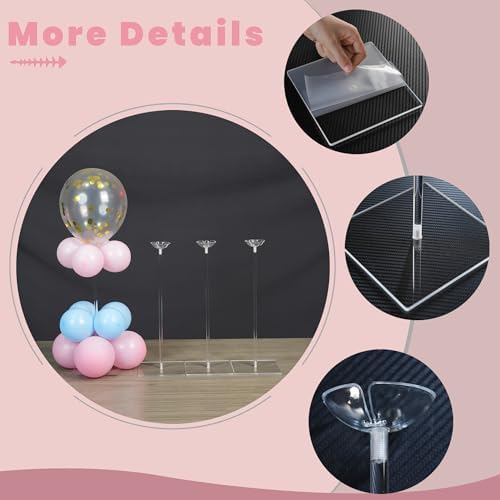 4-Pack 15.75-Inch Clear Acrylic Balloon Centerpiece Stands in 4 Count (Pack of 1) in Transparency, alternate view 6