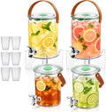 4 Pack 1Gallon + 0.55Gallon Plastic Drink Dispensers for Parties
