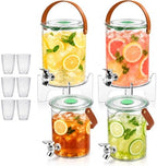 4 Pack 1Gallon + 0.55Gallon Plastic Drink Dispensers for Parties