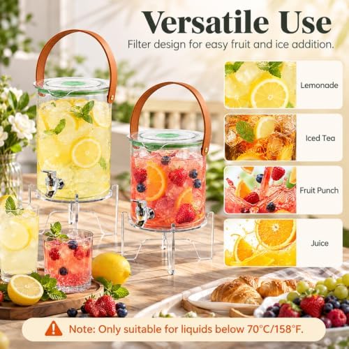 4 Pack 1Gallon + 0.55Gallon Plastic Drink Dispensers for Parties, alternate view 6