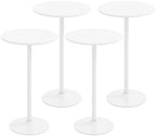 4-Pack 2-in-1 Bar Table with Detachable Pole, Metal Base, 24" Round Top, 40"/22" Two Convertible Height