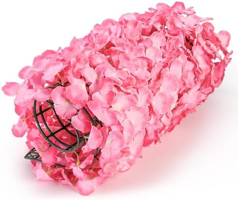 4 Pack 24"x16" Flower Wall Panel Set, Artificial Flower Backdrop, 3D Silk Pink Hydrangea Floral, Wall Decorative, alternate