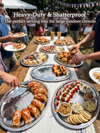 4 Pack 250th Anniversary USA Oval Silver Serving Trays with 4 US Toothpick Flags - 15.7" x 11.8" Stackable, alternate view 4