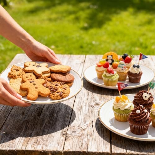 4 Pack 3-Tier Cupcake Stand, White Plastic Tiered Dessert Stand, Round Serving Tray for Wedding, Birthday, alternate view 5