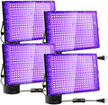4 Pack 300W Black Lights, Blacklight Flood Light with Plug and Switch, for Glow Party, Black Light Party