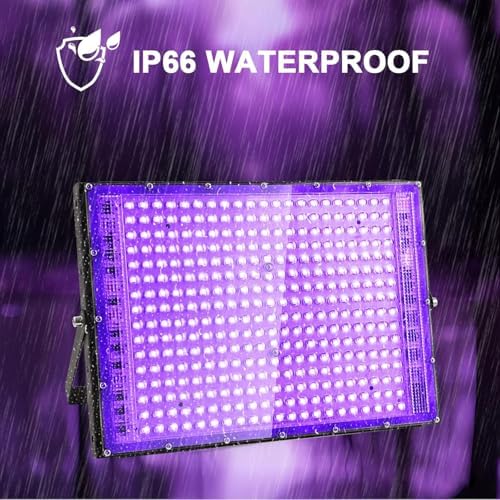 4 Pack 300W Black Lights, Blacklight Flood Light with Plug and Switch, for Glow Party, Black Light Party, alternate view 2