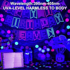 4 Pack 300W Black Lights, Blacklight Flood Light with Plug and Switch, for Glow Party, Black Light Party, alternate view 6