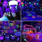 4 Pack 300W Black Lights, Blacklight Flood Light with Plug and Switch, for Glow Party, Black Light Party, alternate view 7