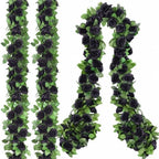 4 Pack 32 FT Black Halloween Garland Artificial Flower Vines Decor