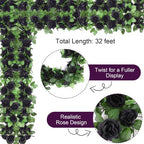 4 Pack 32 FT Black Halloween Garland Artificial Flower Vines Decor, alternate view 3