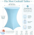 4 Pack 32 x 43 Inch Cocktail Table Covers Round Light Blue Spandex in 32 x 43 Inch in Light Blue, alternate view 3