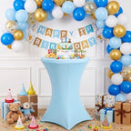 4 Pack 32 x 43 Inch Cocktail Table Covers Round Light Blue Spandex in 32 x 43 Inch in Light Blue, alternate view 6
