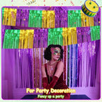 4 Pack 39 Ft Foil Fringe Garland Mardi Gras Float Fringe Curtains Tassel Foil Float Parade Float Decorations for, alternate