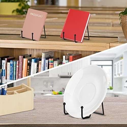 4 Pack 4.5 Inch Black Display Stands Metal Plate Holder Display Stands for Picture, Decorative Plate, Book, alternate view 7