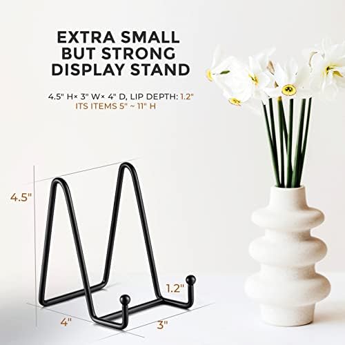 4 Pack 4.5 Inch Plate Stands for Display - Plate Holder Display Stand + Metal Frame Holder Stand for Picture, alternate view