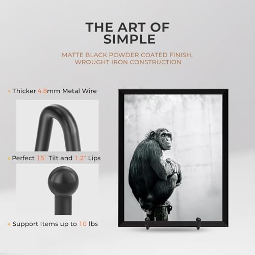 4 Pack 4.5 Inch Plate Stands for Display - Plate Holder Display Stand + Metal Frame Holder Stand for Picture, alternate view
