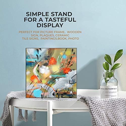 4 Pack 4.5 Inch Plate Stands for Display - Plate Holder Display Stand + Metal Frame Holder Stand for Picture, alternate view
