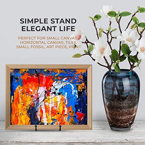 4 Pack 4.5 Inch Plate Stands for Display - Plate Holder Display Stand + Metal Frame Holder Stand for Picture, alternate view