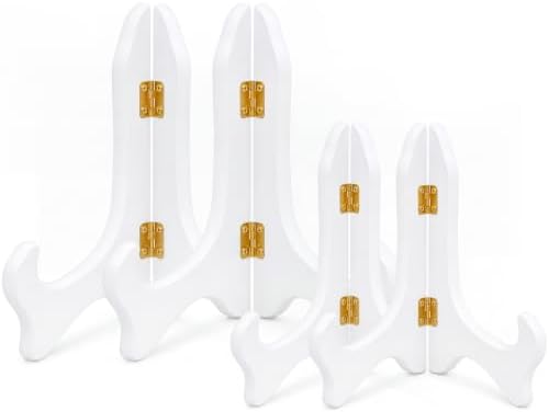 4 Pack 5/6 Inch Wooden Display Stand White Plate Stand in White