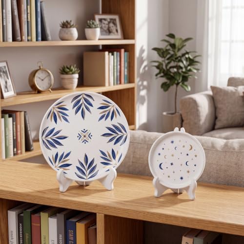 4 Pack 5/6 Inch Wooden Display Stand White Plate Stand in White, alternate view 2