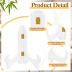 4 Pack 5/6 Inch Wooden Display Stand White Plate Stand in White, alternate view 4