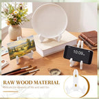 4 Pack 5/6 Inch Wooden Display Stand White Plate Stand in White, alternate view 5