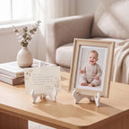 4 Pack 5/6 Inch Wooden Display Stand White Plate Stand in White, alternate view 6