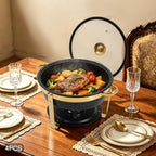 4-Pack 5Qt Chafing Dish Set Buffet Warmer with Glass Lids(Black&Gold), alternate view 5