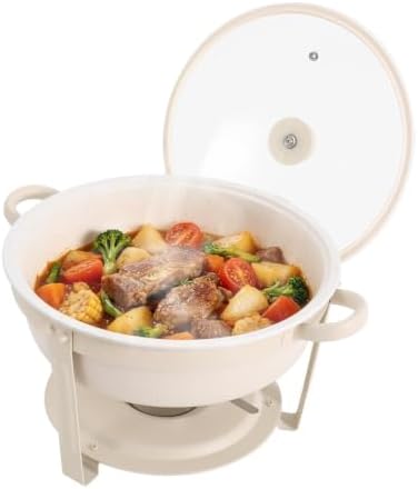 4-Pack 5Qt Chafing Dish Set Buffet Warmer with Glass Lids(White) in White