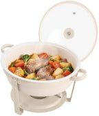 4-Pack 5Qt Chafing Dish Set Buffet Warmer with Glass Lids(White) in White