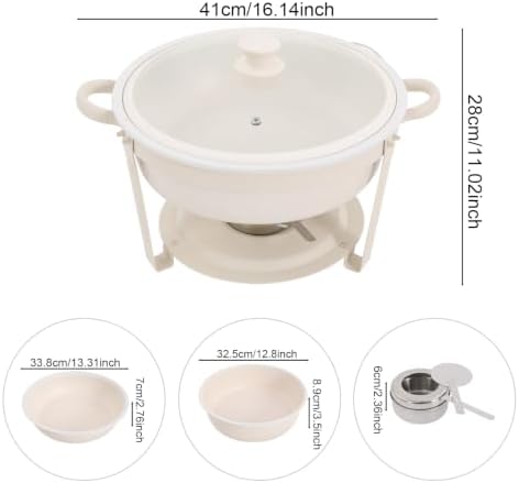 4-Pack 5Qt Chafing Dish Set Buffet Warmer with Glass Lids(White) in White, alternate view 2