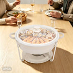 4-Pack 5Qt Chafing Dish Set Buffet Warmer with Glass Lids(White) in White, alternate view 3