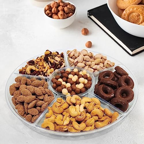 4 Pack, 6 Sectional Clear Plastic Serving Trays For Party - Heavy Duty Party Trays For Serving Food - 12 Inch, alternate view