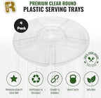 4 Pack, 6 Sectional Clear Plastic Serving Trays For Party - Heavy Duty Party Trays For Serving Food - 12 Inch, alternate view