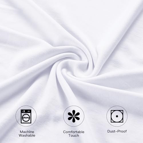 4 Pack 60 Inch Round Tablecloths White Spandex Fitted Table Covers, alternate view 6