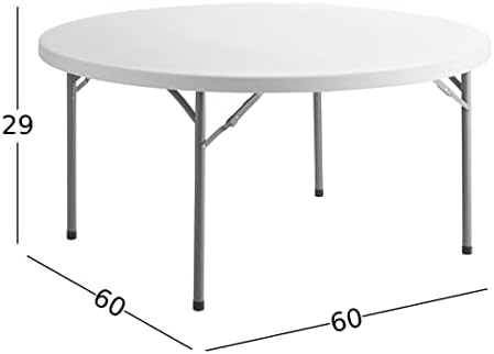 4-Pack! 60" Round Granite White Plastic Folding Banquet Table - Heavy Duty, Perfect for Parties & Weddings, alternate view 2