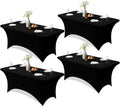 4 Pack 6FT Black Spandex Table Cloth 72 x 30 Inch in 72 x 30 Inch
