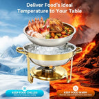 4-Pack 6QT Chafing Dishes for Buffet, 304 Stainless Steel Chafing Dish Buffet Set with Glass Lids & Lid Holders, alternate