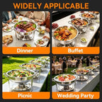 4-Pack 6QT Chafing Dishes for Buffet, 304 Stainless Steel Chafing Dish Buffet Set with Glass Lids & Lid Holders, alternate