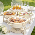 4 Pack 6QT Maifanite-Coated Chafing Dishes Set White