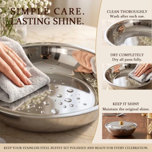 4 Pack 6QT Round Chafing Dishes, Buffet Servers and Warmers, alternate view 6