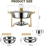 4 Pack 6QT Stainless Steel Chafing Dish Buffet Warmers with Lid & Holders, alternate view 3